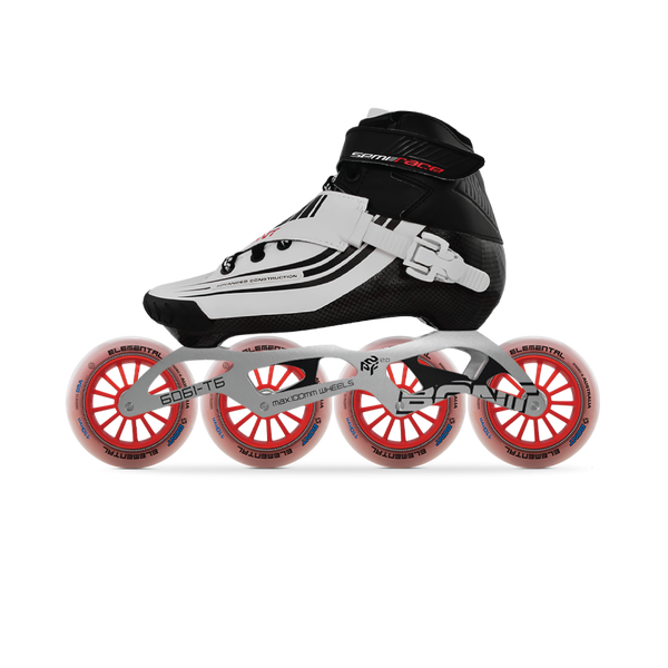 Bont Inline Speed Skating Racing - Luna Skate Boot 2PF 6061 Frame Elemental Wheels ABEC7 Bearings - Youth - Boys - Girls - Men - Women (Black, 35.5/3.5
